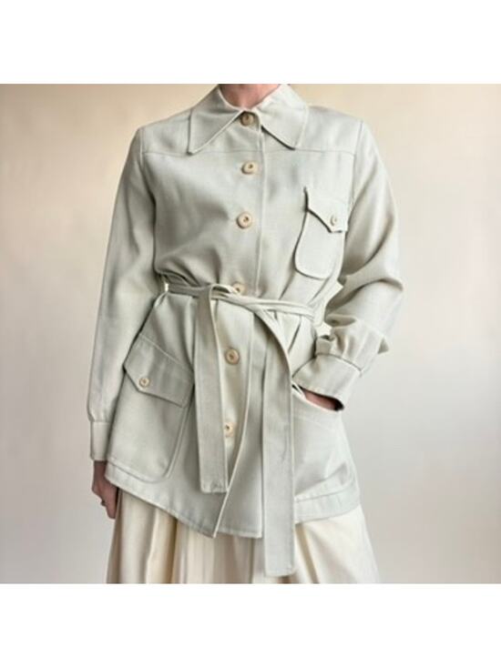 Larry Levine Jackets & Blazers - Larry Levine New York Tan Belted Field Jacket - Lightweight Cropped, Size Small